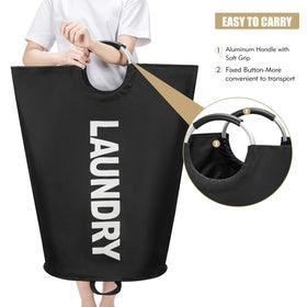 Maxsilan freestanding tall hamper stands upright for easy loading and retrieval.