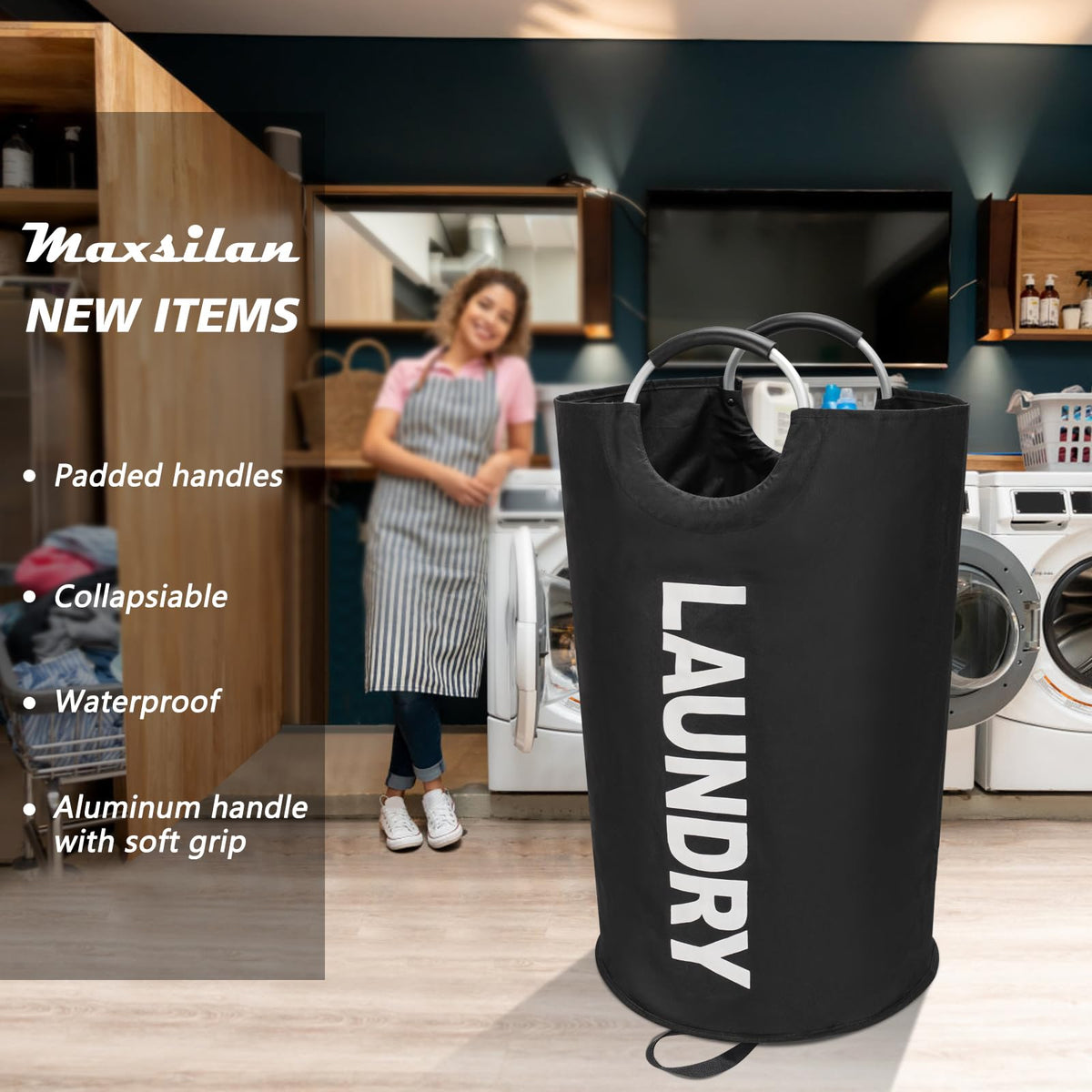 Maxsilan soft-handle design enables comfortable carrying when the basket is full.