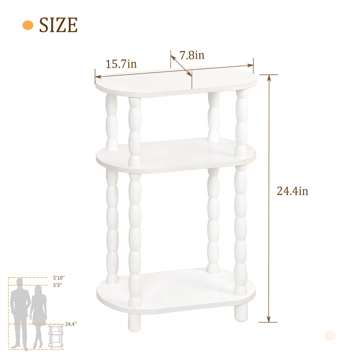 MaxSmeo 3-tier design keeps books and remotes neatly organized.