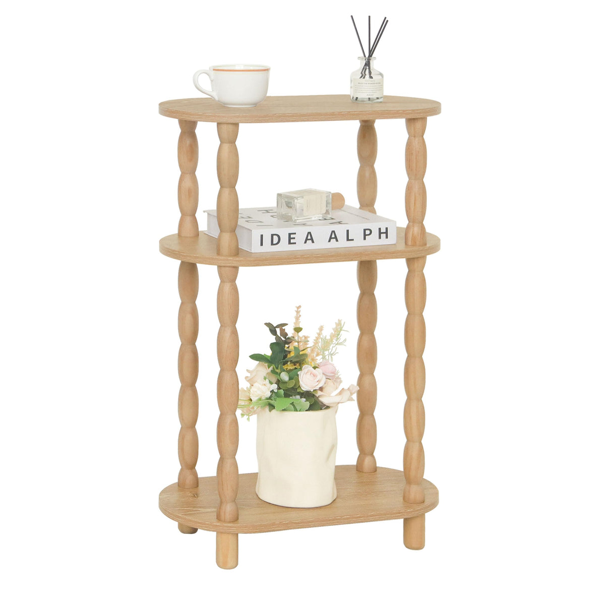 MaxSmeo rustic walnut narrow side table silhouette ideal for tight spaces between couch and wall