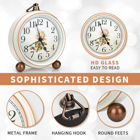 Maxspace Classic Vintage Clock, dial detail shows clear Roman numerals for quick time-reading.