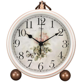 Maxspace Classic Vintage Clock, front view, blue distressed frame for elegant décor.