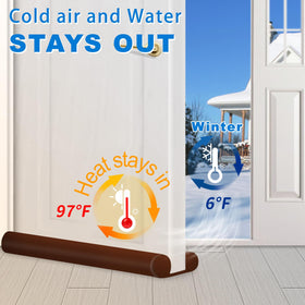 MAXTID brown door seal blends with bedroom decor while reducing drafts.