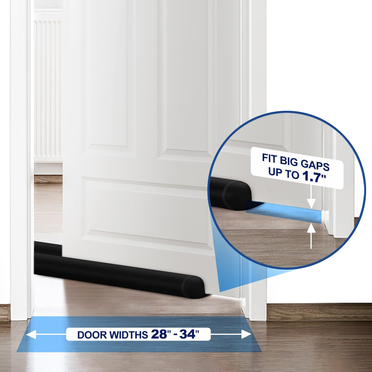 MAXTID door draft stopper installed under a door