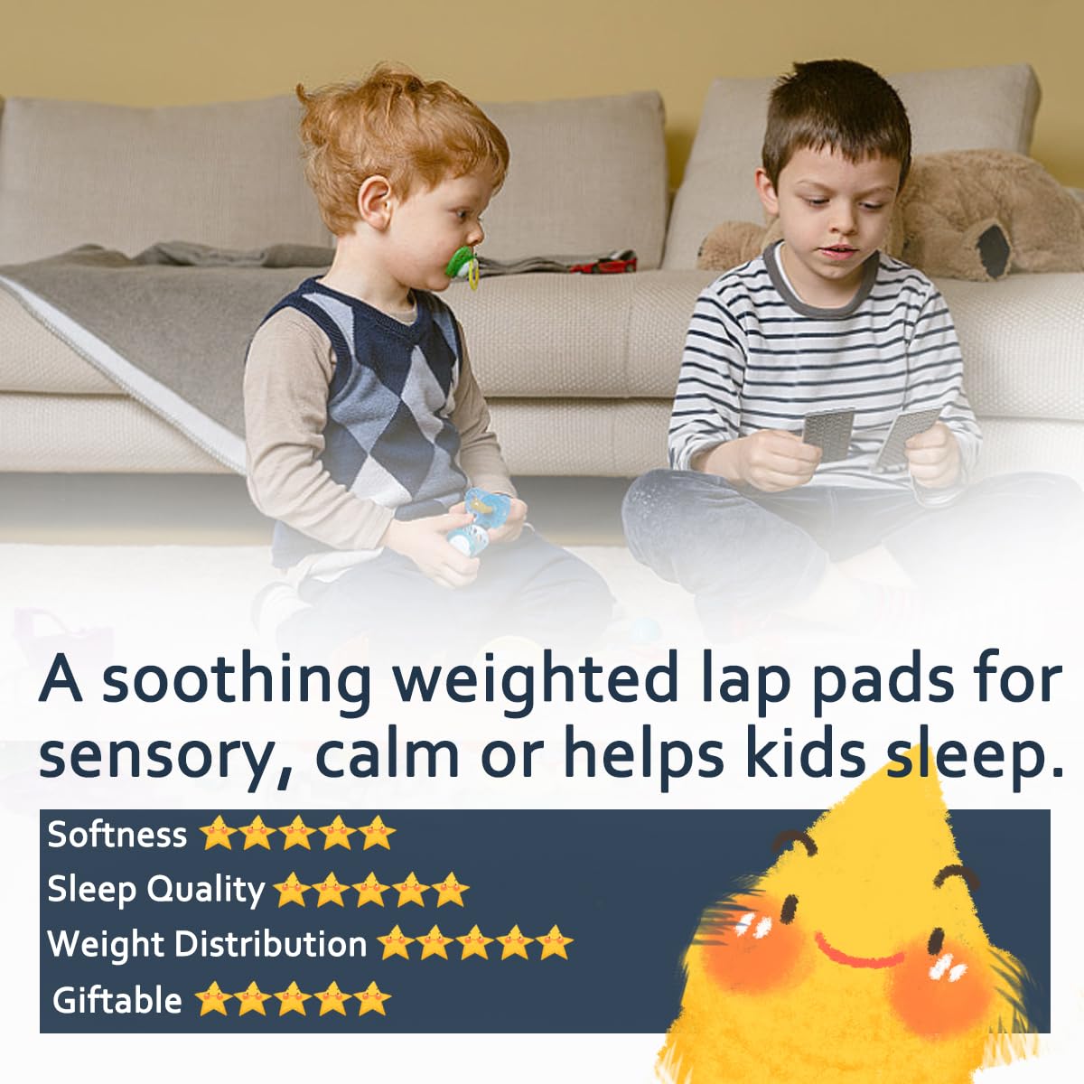 MAXTID cotton-minky texture close-up offers gentle sensory input.