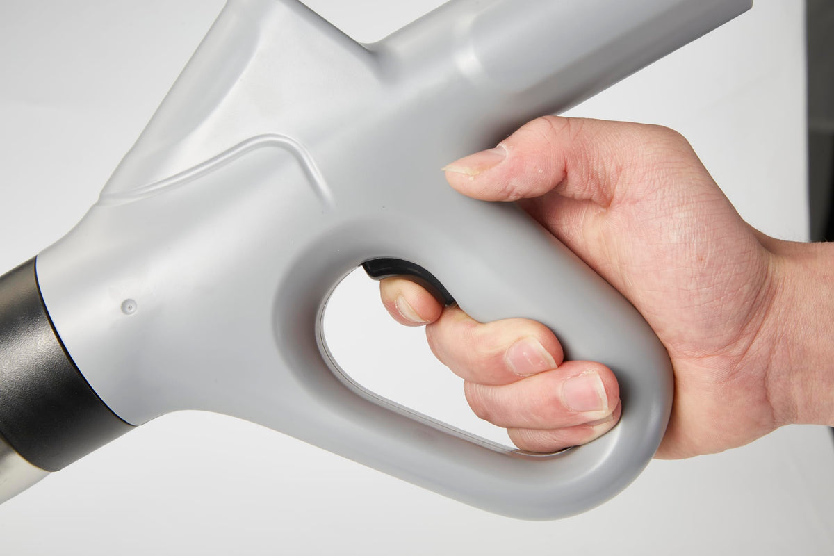 MaxxGeek Toilet Plunge Blaster compact design fits in small spaces for quick storage.
