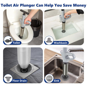 MaxxGeek Toilet Plunge Blaster real-time pressure display helps tailor power for drains.