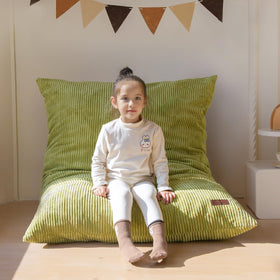 MAXYOYO 3 in 1 bean bag chair folded form offers compact versatility for small spaces.