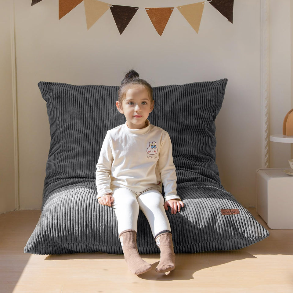 MAXYOYO 3 in 1 kids bean bag chair in convertible mode for versatile playtime seating.
