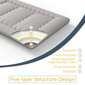 MAXYOYO foldable tatami pad rolled for compact storage.