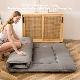 MAXYOYO futon mattress with foam-core for supportive floor sleep.