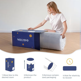 MAXYOYO futon mattress with high-density foam core supports comfortable lounging.