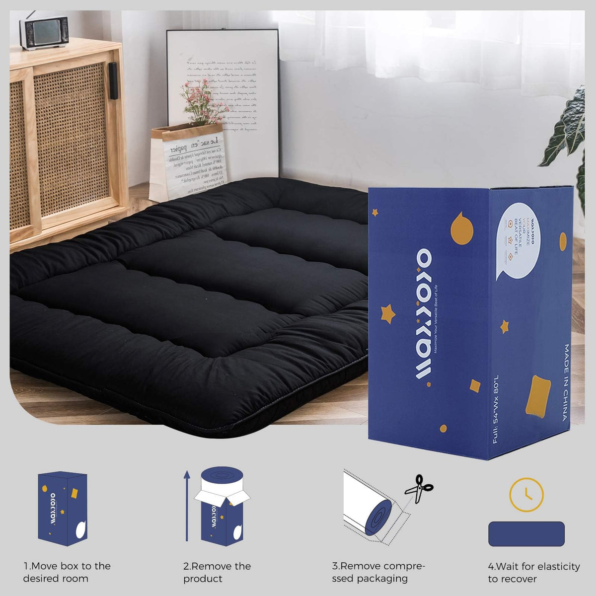 MAXYOYO twin-size 39x80 inches fits compact dorm spaces and small rooms.