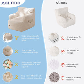 MAXYOYO Kids bean bag chair in beige complements any room decor.