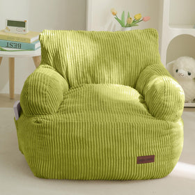 MAXYOYO Kids Bean Bag Chair in corded fabric, cozy for reading and relaxing.