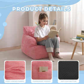 MAXYOYO Kids bean bag chair pink lounging and relaxation scene