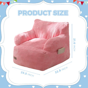 MAXYOYO Kids bean bag chair pink side pocket for quick storage