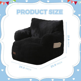 MAXYOYO bean bag chair with side pocket for easy toy storage.
