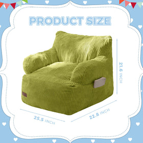 MAXYOYO chair with side pocket stores toys and remotes.