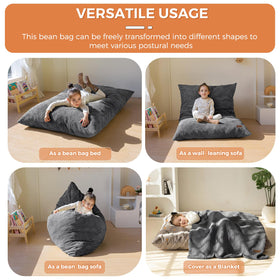MAXYOYO kids bean bag on corduroy fabric provides soft, breathable comfort.
