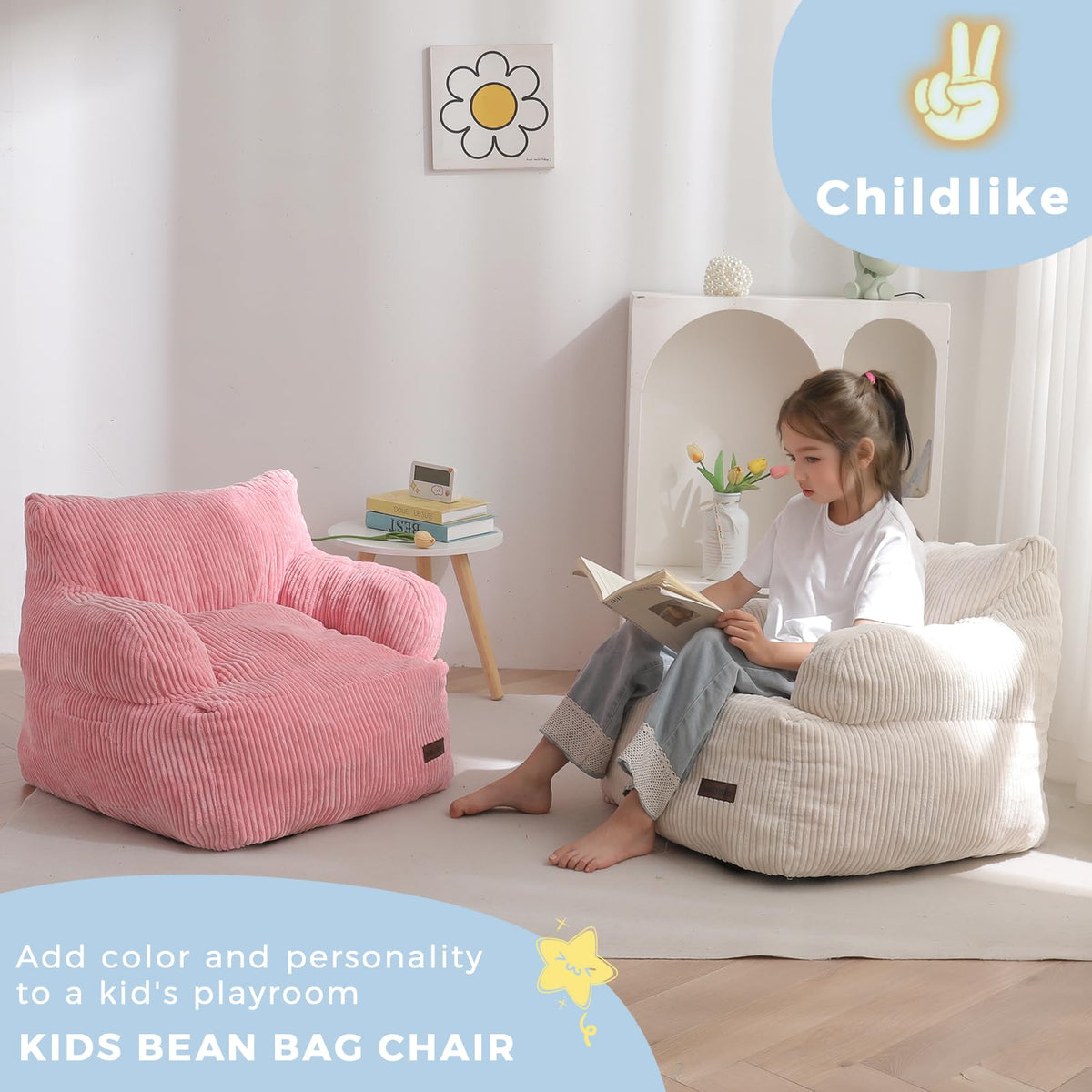 MAXYOYO lazy sofa for kids in a cozy reading nook