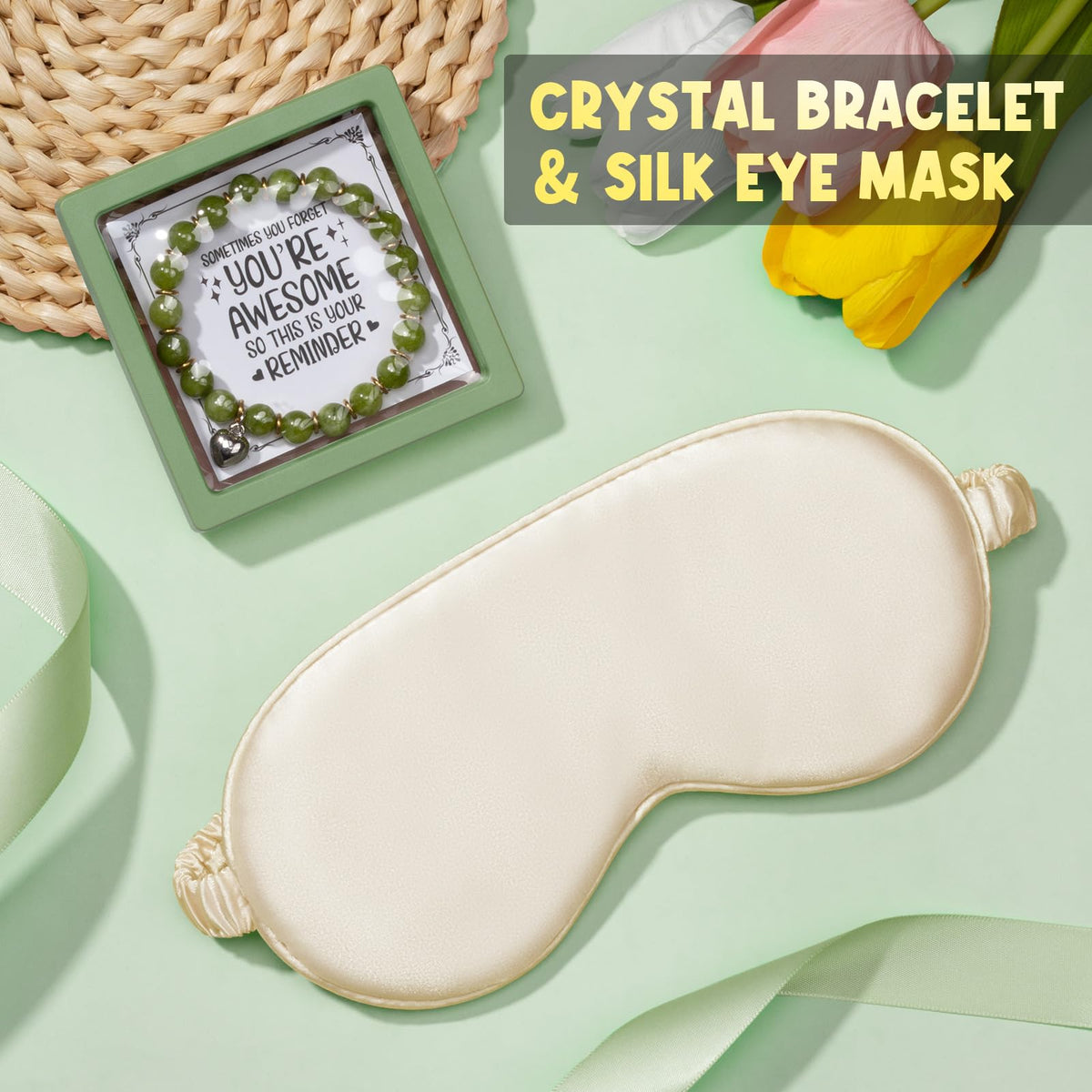 MAYICIVO natural stone bracelet adds a stylish lucky touch.
