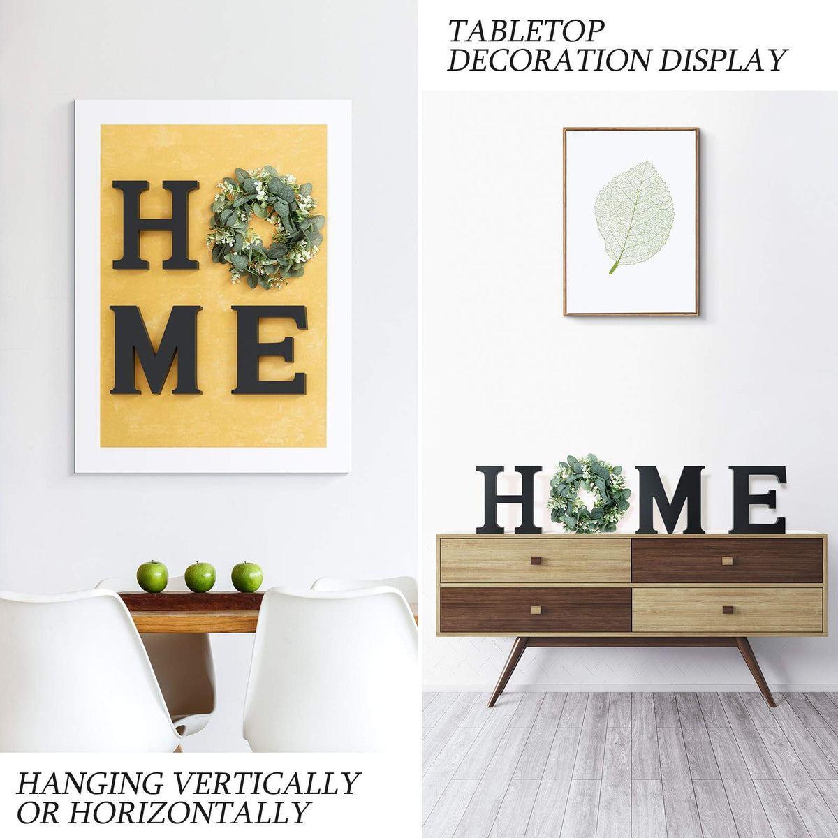 MAYICIVO wall hanging home sign displays versatile mounting options.