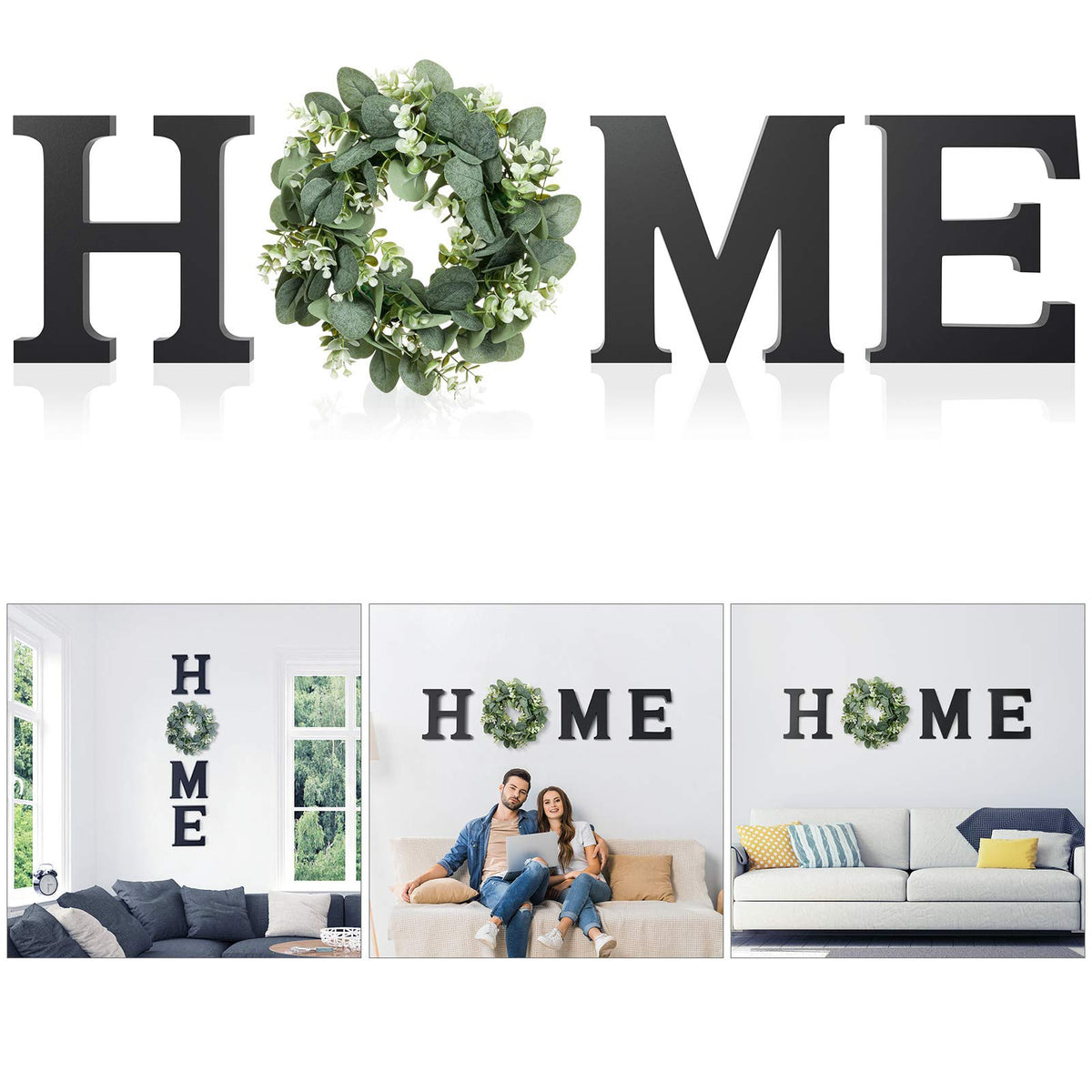 MAYICIVO wooden H letter adds warm farmhouse charm to living spaces.