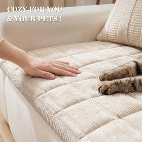 Maymiss pet couch cover fits-sofa provides secure placement on most sofa types.