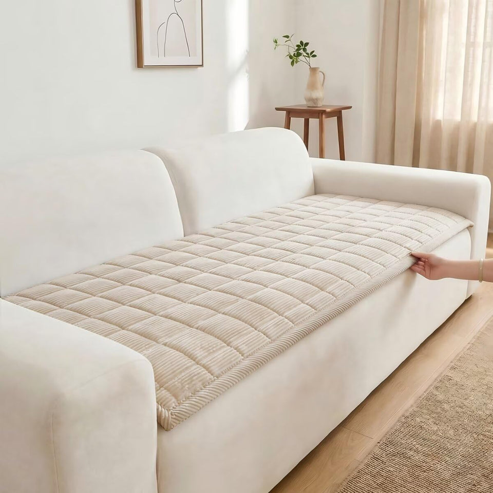 Maymiss pet couch cover soft-fabric offers plush comfort for pets and people alike.