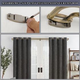 Mayrhyme double curtain rod setup for flexible panel combinations