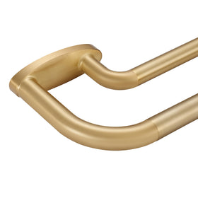 Mayrhyme double curtain rod warm gold base detail for secure mounting.