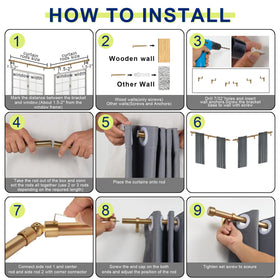 Mayrhyme Warm Gold corner rod with aluminum brackets ensures durable, long-lasting use.