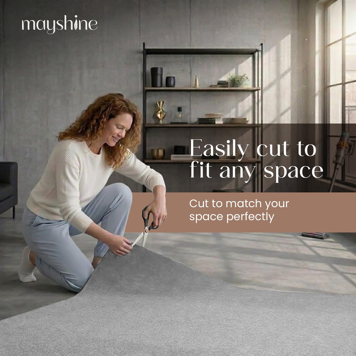 MAYSHINE rug pad reduces noise and echoes in living rooms