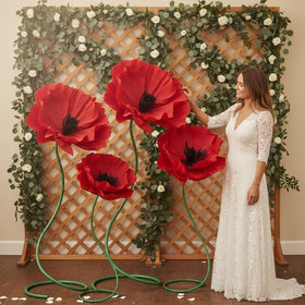 Maysing handcrafted poppies assembly for stunning indoor installations
