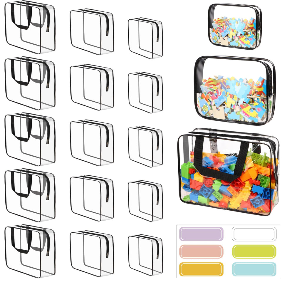 MBJZSL 18-pack toy storage bags with labels for easy sorting.