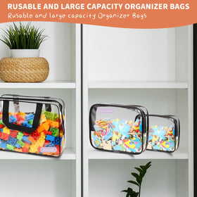 MBJZSL see-through toy bags speeding up cleanup and access.