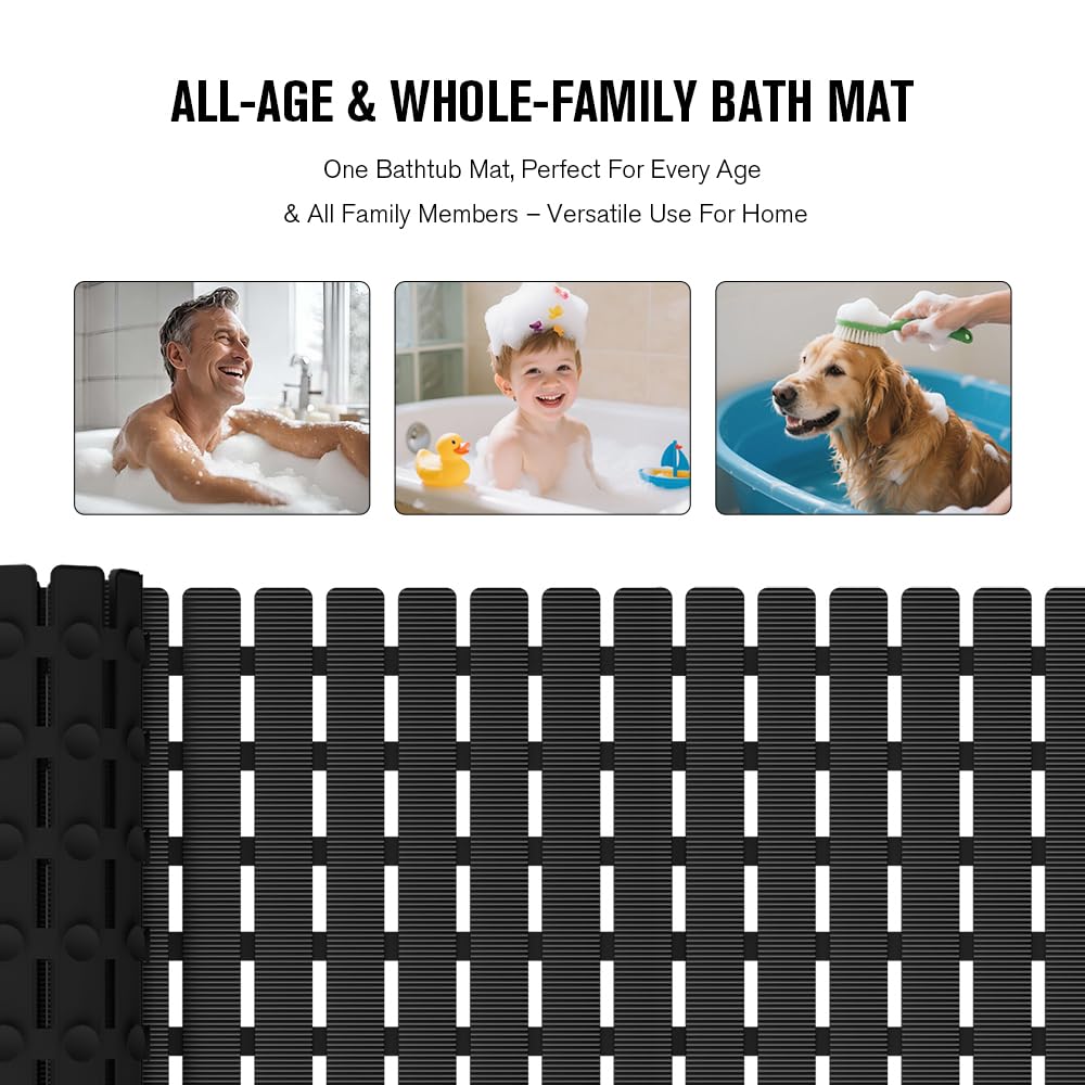 MBOSS bath mat can be cut to fit your tub or shower opening.