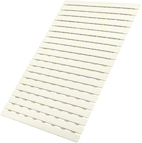 MBOSS Ivory White bath tub mat showing full footprint and soft texture for safety.