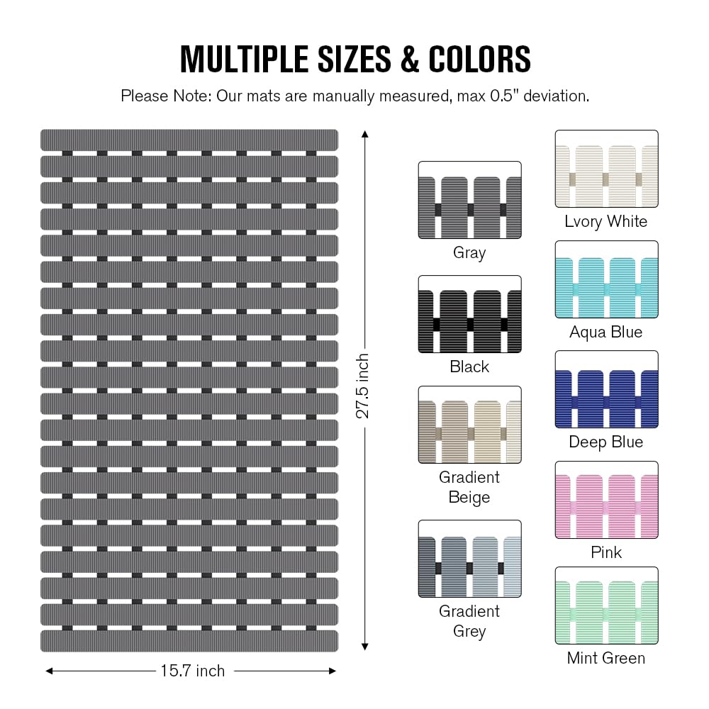 MBOSS bathtub mat stripe texture design adds grip and style.