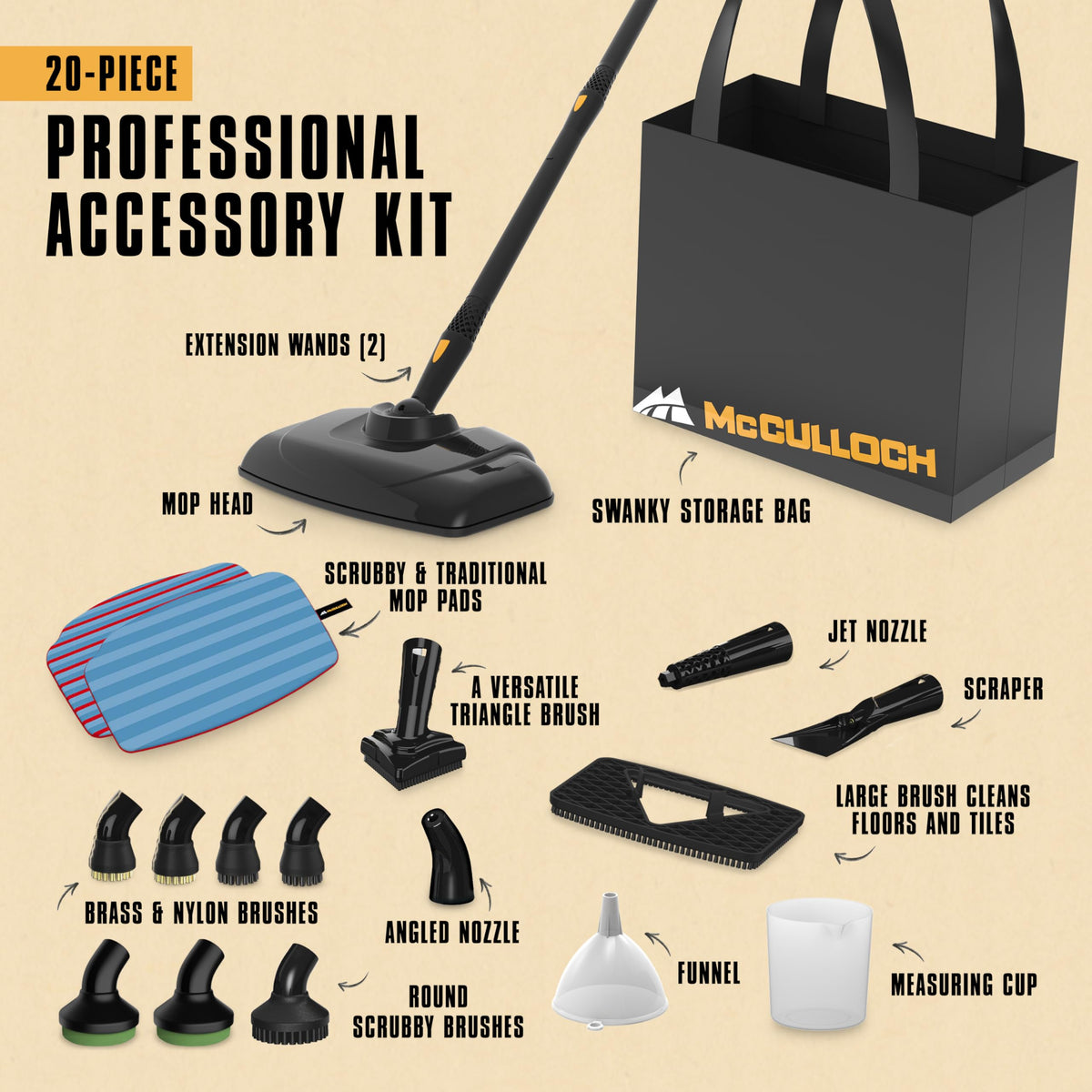 McCulloch MC1375 brass brush for tough embedded dirt on surfaces