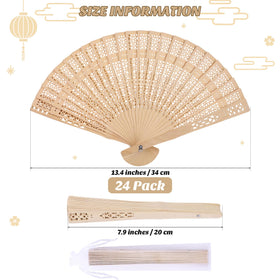 MCEAST sandalwood folding fan open-extended shows natural grain and cool breeze.