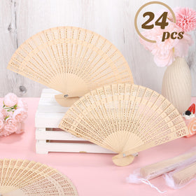 MCEAST outdoor wedding use: sandalwood fan for guest cooling and ambiance.