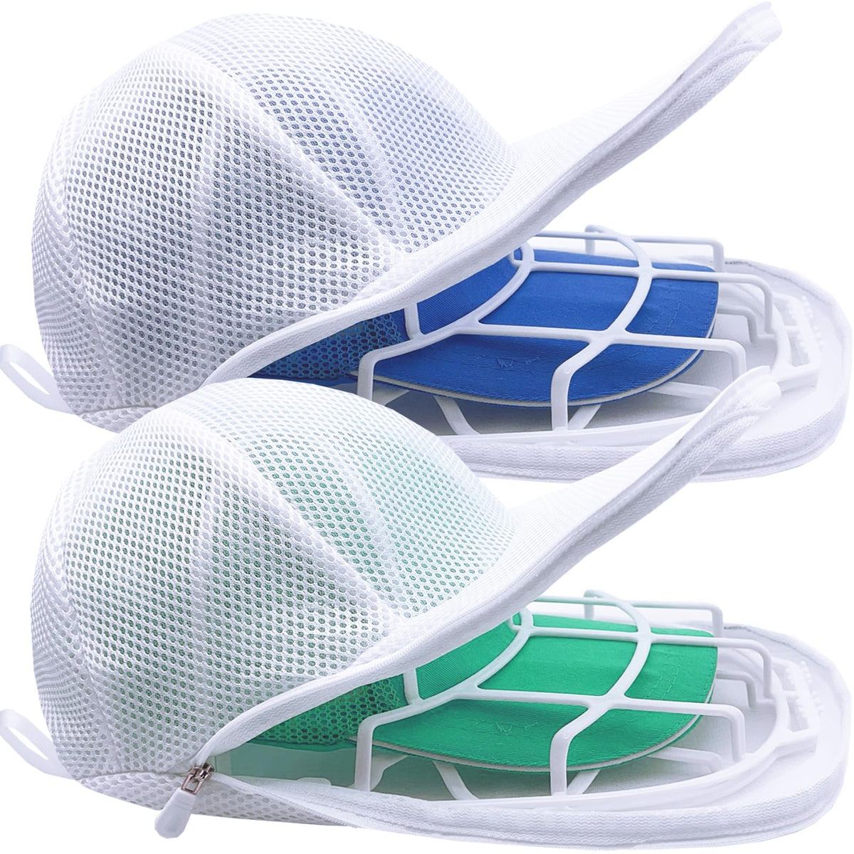 MCHKJ hat washer cage inside a washing machine protects a baseball cap