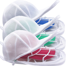 MCHKJ hat washer with mesh bag inside protects caps during machine wash.