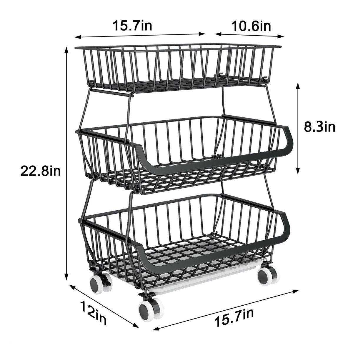 Mchoter slide-out bottom tray catches spills for easy cleaning.