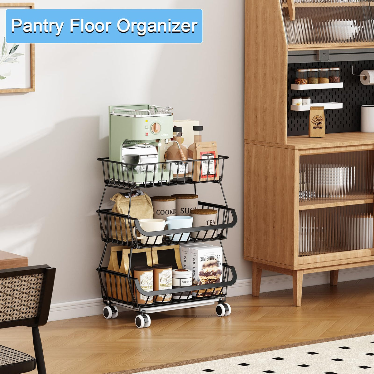 Mchoter vegetable storage rack helps separate onions and potatoes neatly.