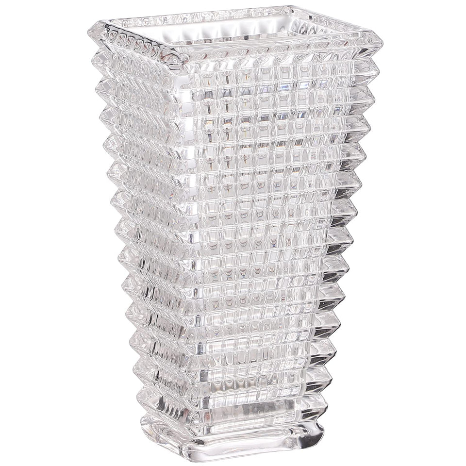 MCMCNCUIU Crystal Vase tall clear glass showcases dramatic light refraction for stunning bouquets.