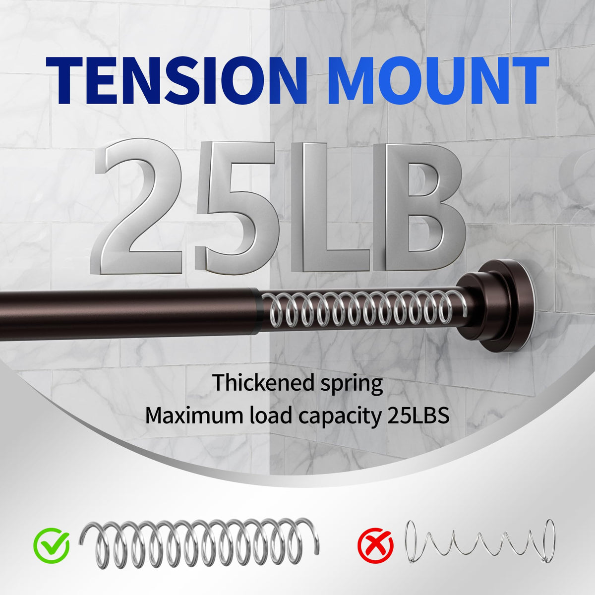 Mcrbeay tension rod connectors showing bi-directional stability