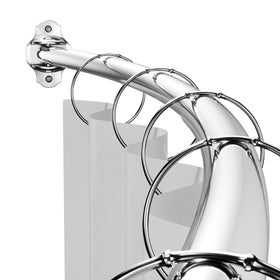 Mcrbeay curved rod 40-72 inch creates extra elbow room for a spacious shower.